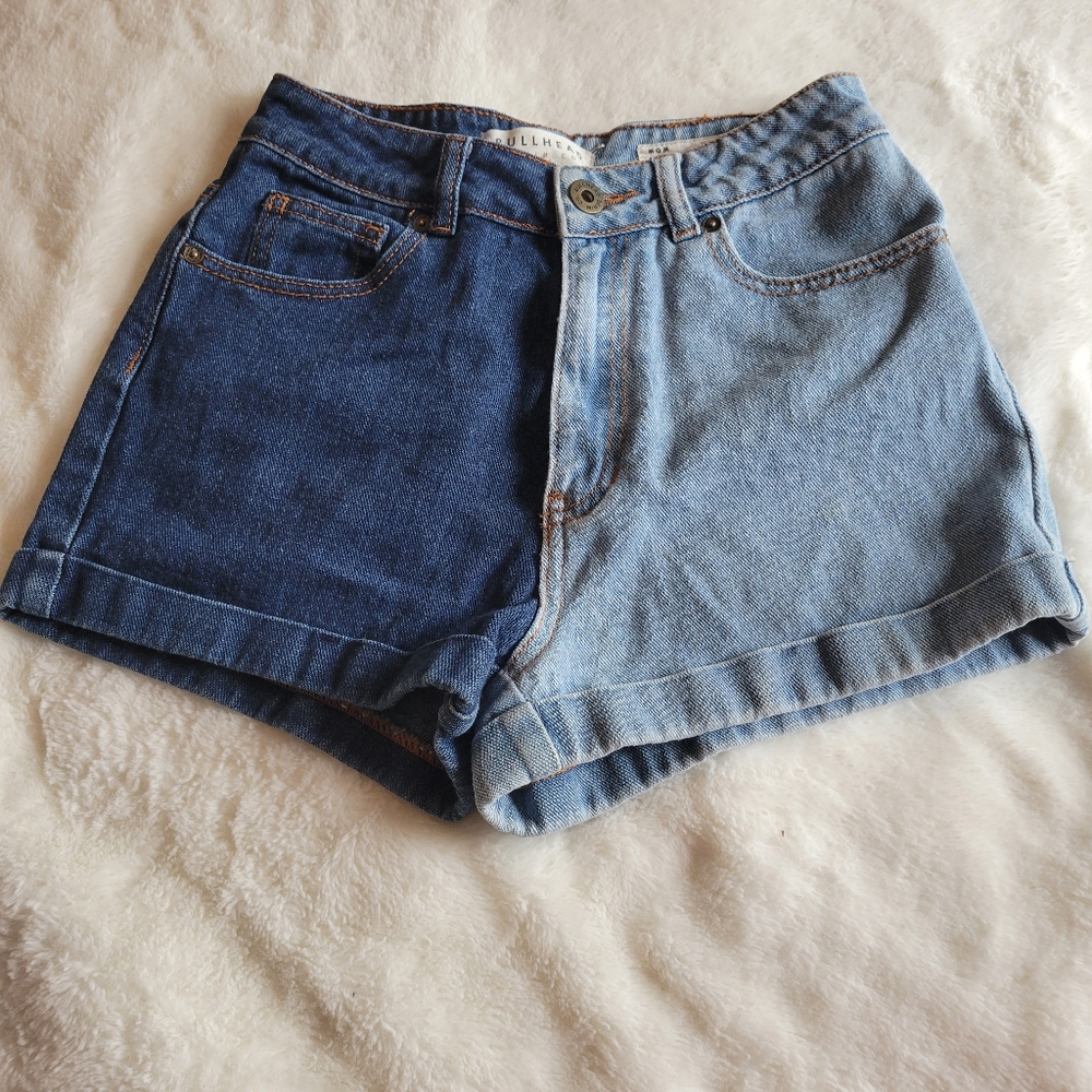 PacSun Blue Jean Shorts Two-Tone Design